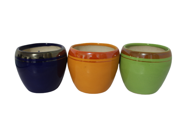 Apple Pot with Metsalic Rim